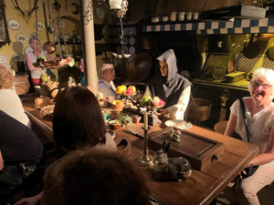 tour group in a kitchen